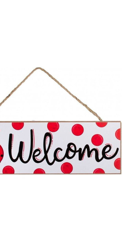 15" Wooden Sign: Ladybug Welcome - Michelle's aDOORable Creations - Wooden/Metal Signs
