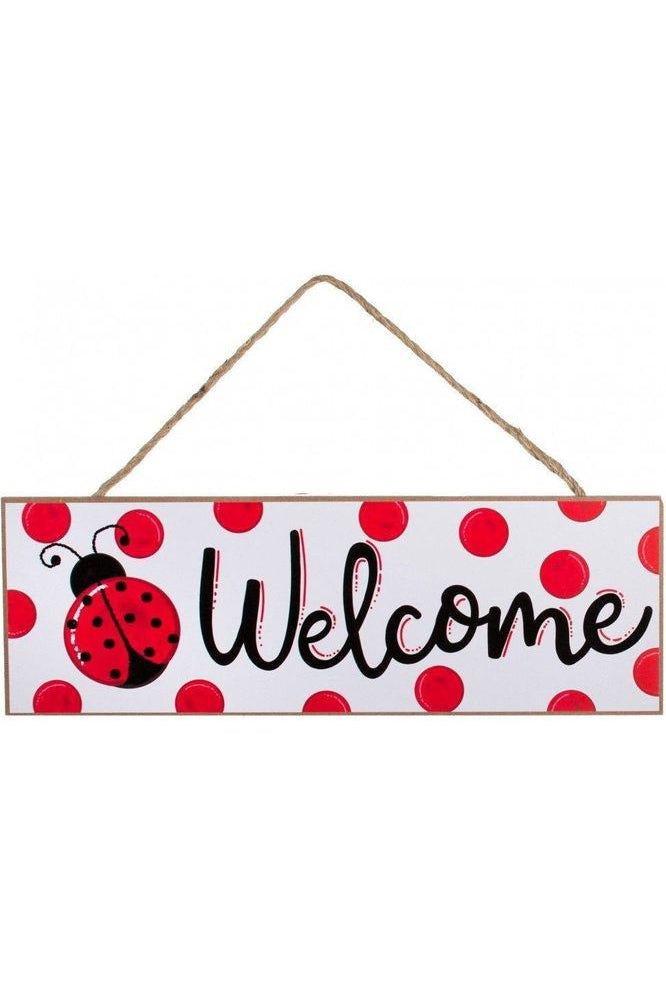 15" Wooden Sign: Ladybug Welcome - Michelle's aDOORable Creations - Wooden/Metal Signs
