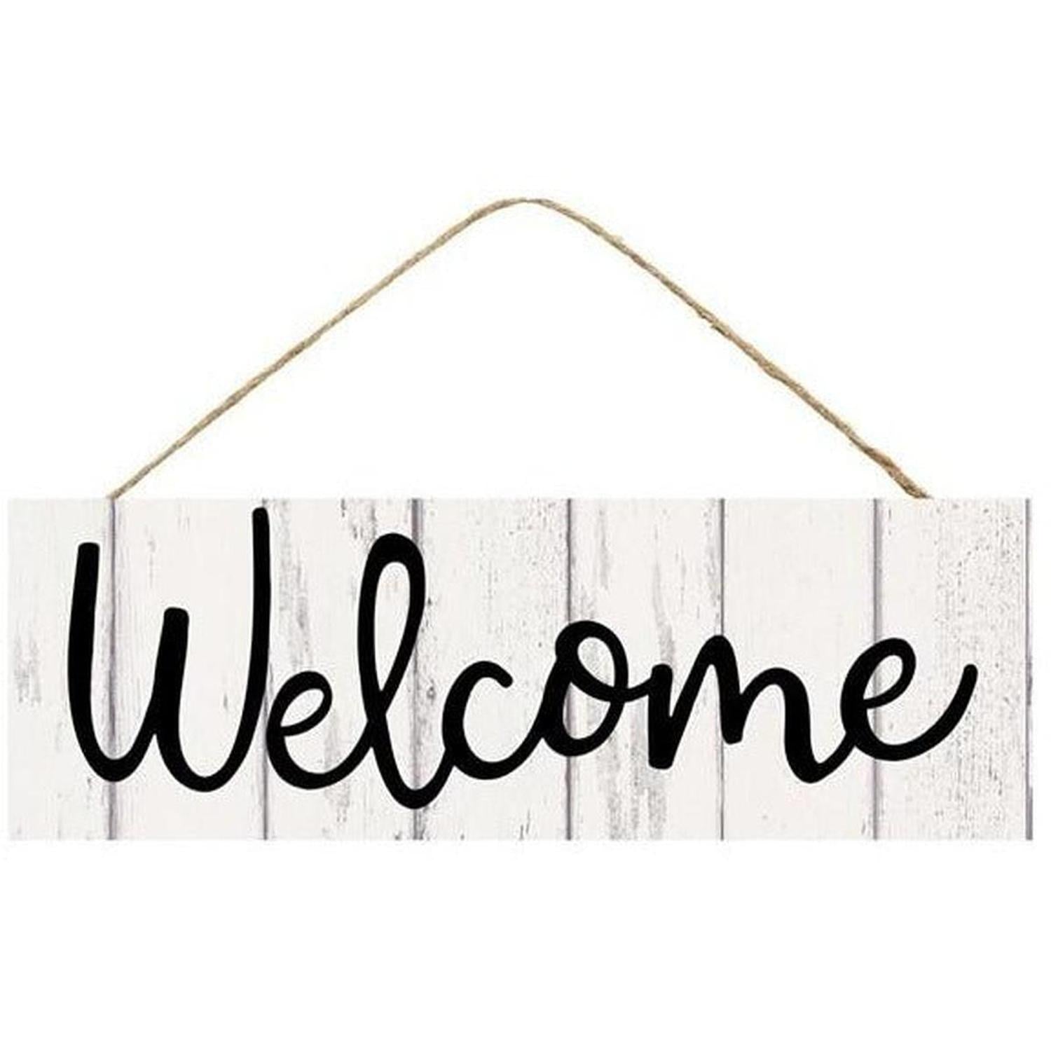 15" Wooden Sign: Rustic Welcome Fence