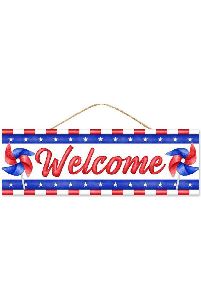 Shop For 15" Wooden Sign: Welcome Americana/Pinwheel AP7282
