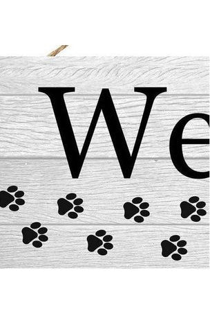 15" Wooden Sign: Welcome Dog w/Bone - Michelle's aDOORable Creations - Wooden/Metal Signs