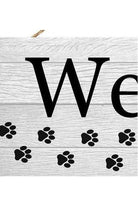 15" Wooden Sign: Welcome Dog w/Bone - Michelle's aDOORable Creations - Wooden/Metal Signs