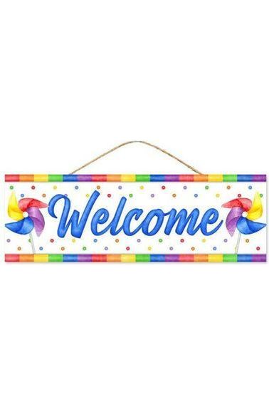 Shop For 15" Wooden Sign: Welcome Pinwheels at Michelle's aDOORable Creations