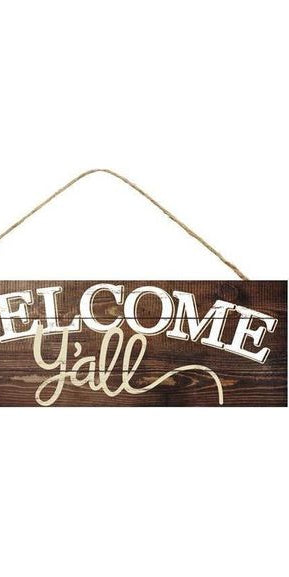 15" Wooden Sign: Welcome Y'all Sign - Michelle's aDOORable Creations - Wooden/Metal Signs