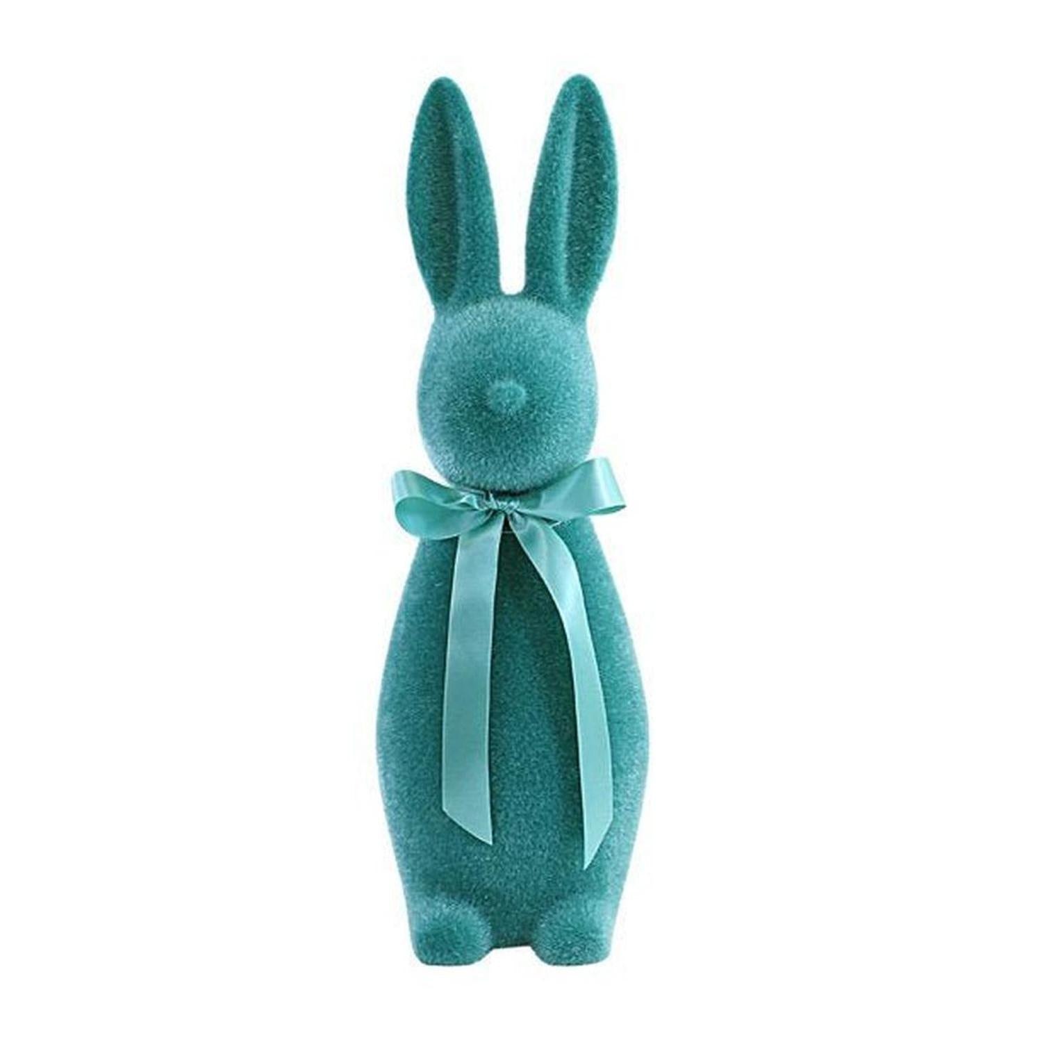 16" Flocked Button Nose Bunny (WH0134)