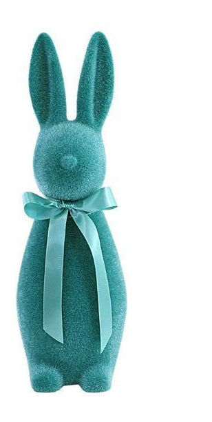 16" Flocked Button Nose Bunny (WH0134) - Michelle's aDOORable Creations - Wreath Enhancement