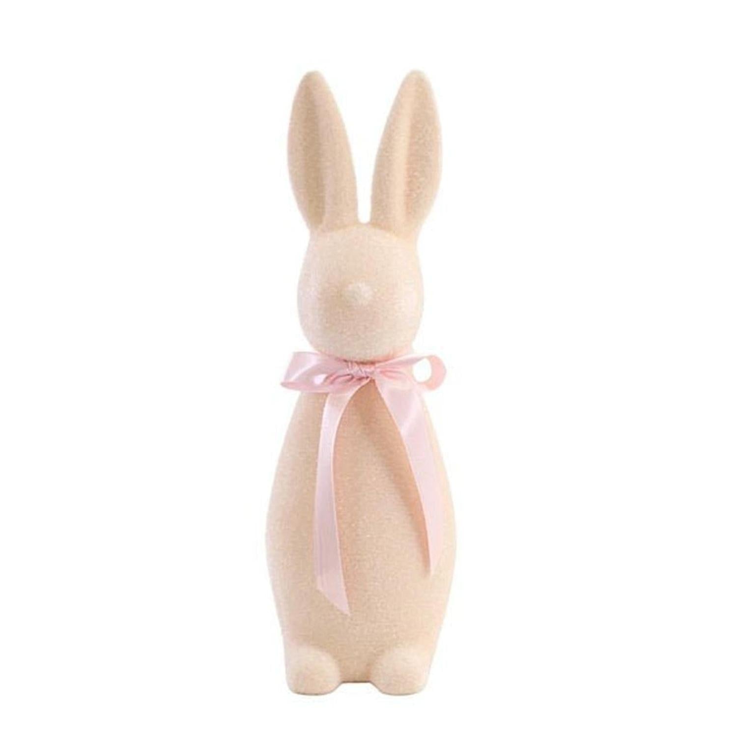 16" Flocked Button Nose Bunny (WH0134)
