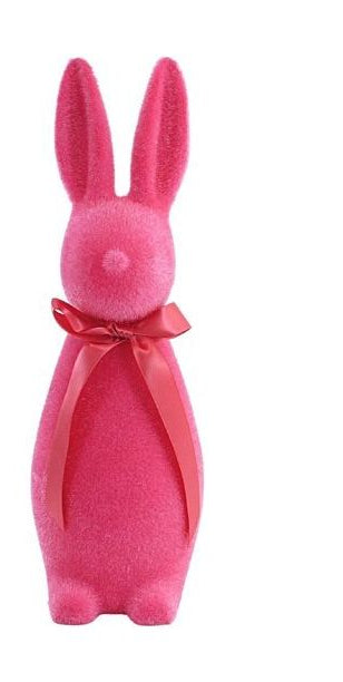 16" Flocked Button Nose Bunny (WH0134) - Michelle's aDOORable Creations - Wreath Enhancement