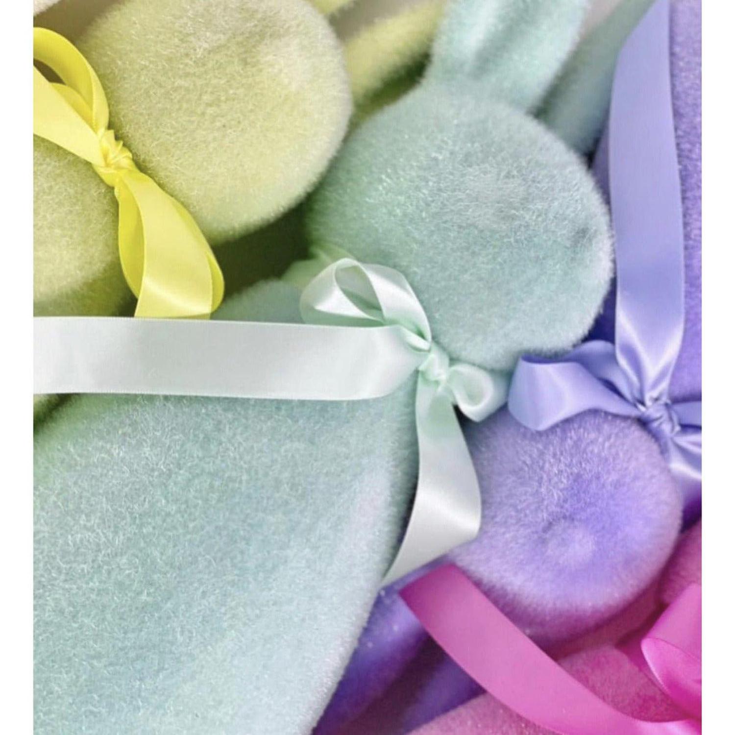 16" Flocked Button Nose Bunny (WH0139)