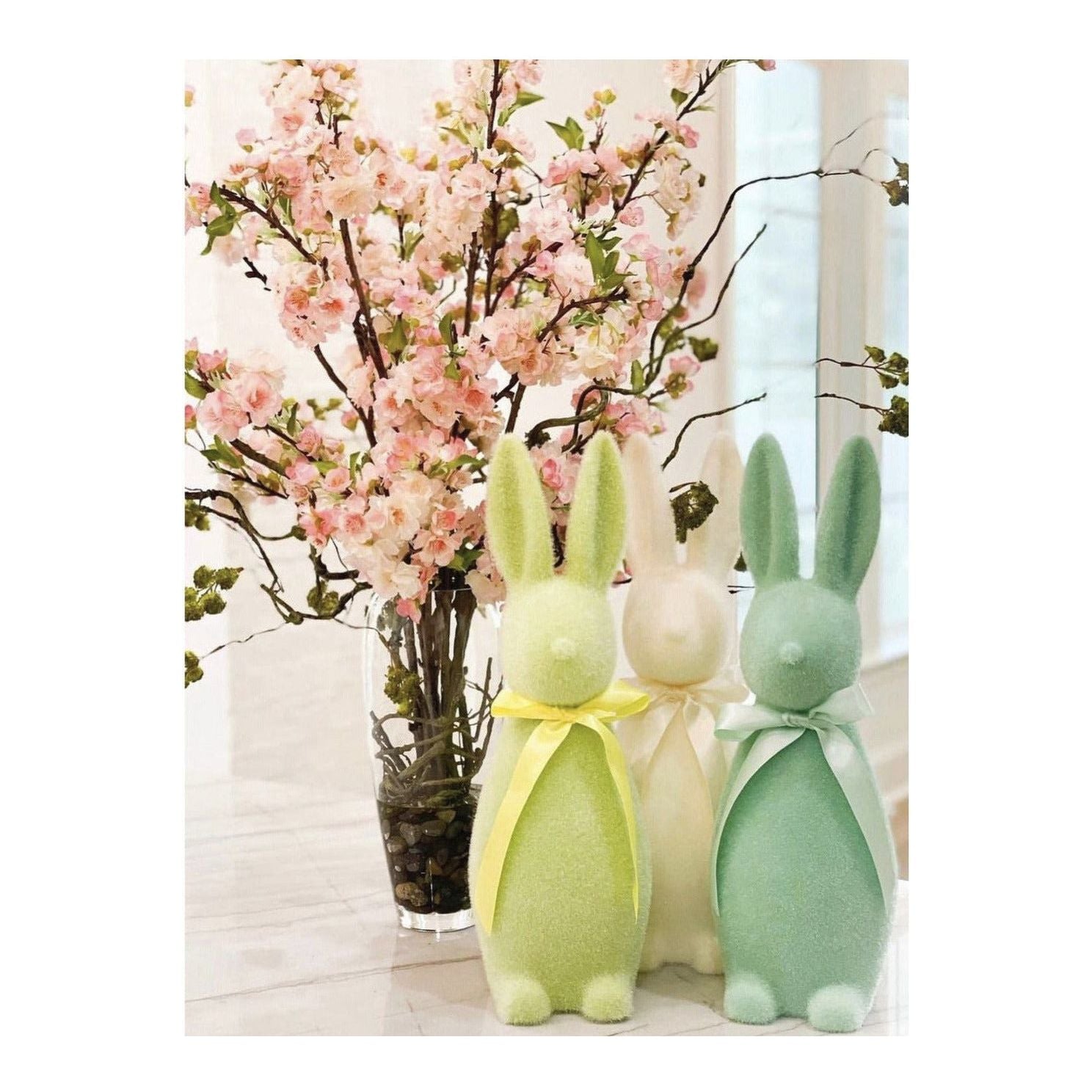 Shop For 16" Flocked Button Nose Bunny (WH0139) at Michelle's aDOORable Creations