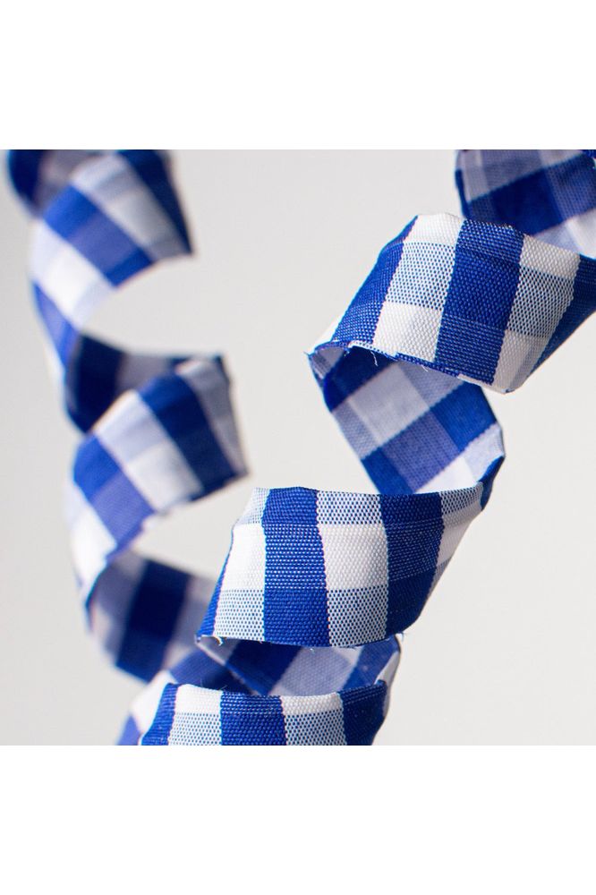 Shop For 16" Gingham Curly Pick: Blue & White 74185BL