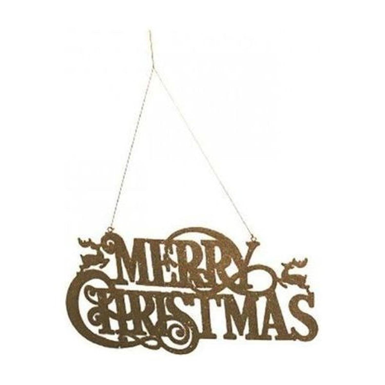 Shop For 16" Metal Merry Christmas Hanger: Gold at Michelle's aDOORable Creations