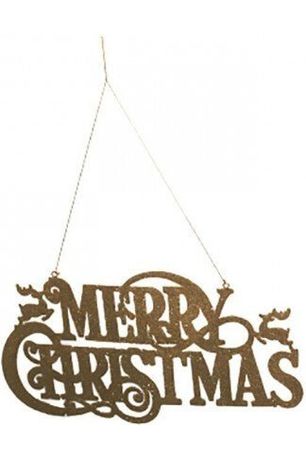 Shop For 16" Metal Merry Christmas Hanger: Gold at Michelle's aDOORable Creations