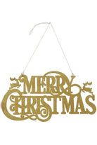 Shop For 16" Metal Merry Christmas Hanger: Gold at Michelle's aDOORable Creations