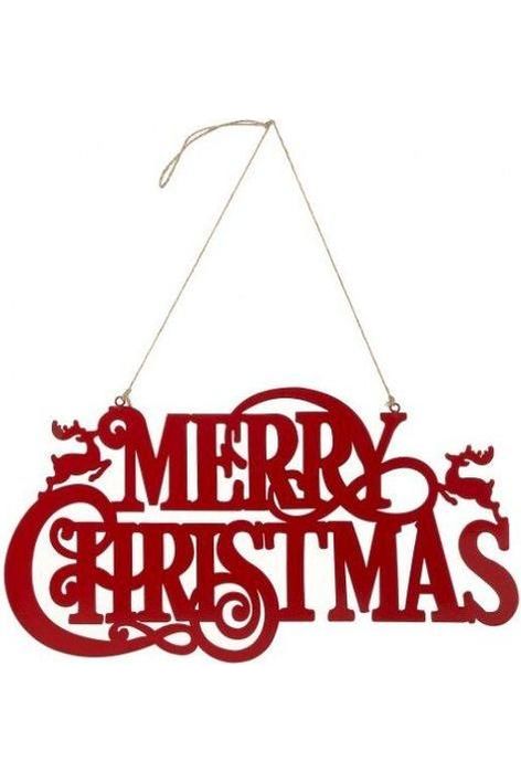 Shop For 16" Metal Merry Christmas Hanger: Red at Michelle's aDOORable Creations