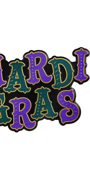 16" Metal Sign: Glitter Mardi Gras - Michelle's aDOORable Creations - Wooden/Metal Signs