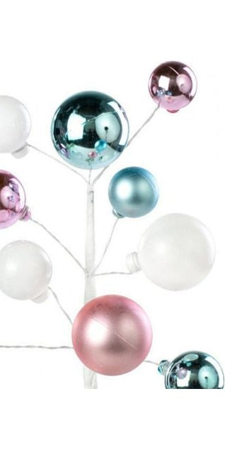 16" Metallic Ball Pick: Pink, Blue, White - Michelle's aDOORable Creations - Sprays and Picks