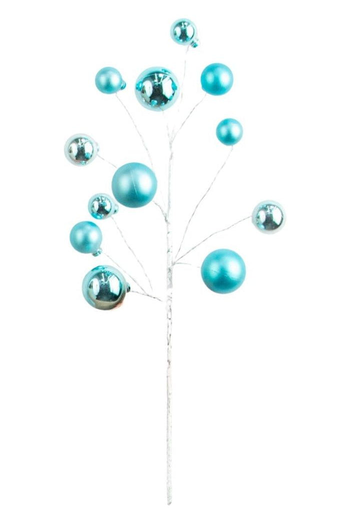 16" Ornament Ball Pick: Blue - Michelle's aDOORable Creations - Sprays and Picks