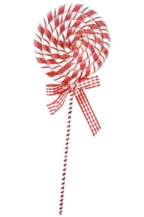 16" Peppermint Stripe Lollipop Pick - Michelle's aDOORable Creations - Holiday Ornaments