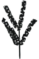 16" Polka Dot Curly Pick: Black & White - Michelle's aDOORable Creations - Sprays and Picks