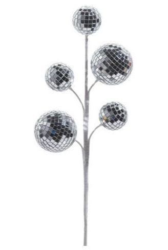16" Silver Disco Ball Spray - Michelle's aDOORable Creations - Holiday Ornaments