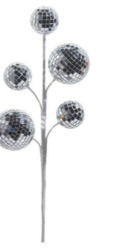 16" Silver Disco Ball Spray - Michelle's aDOORable Creations - Holiday Ornaments