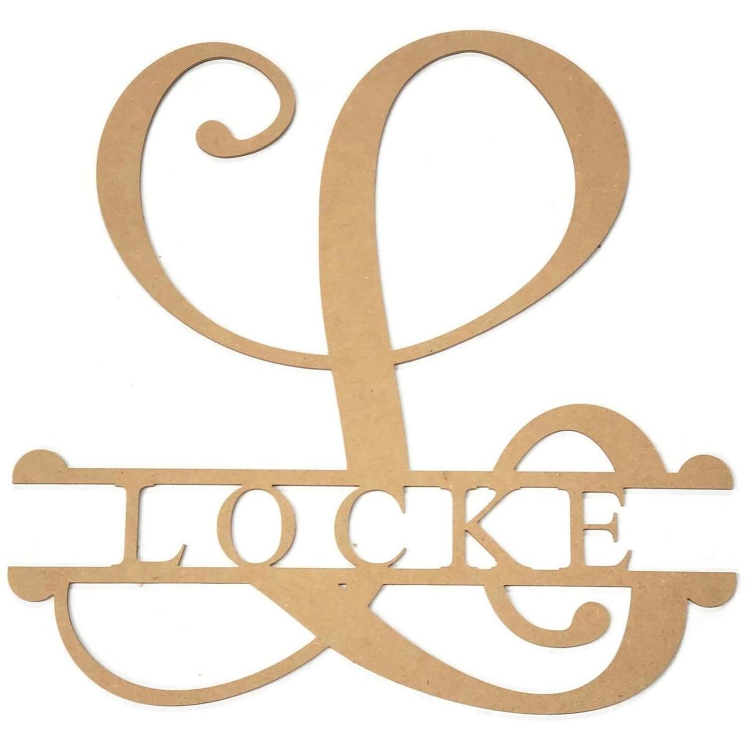 Shop For 16" Unpainted MDF Vine Monogram Split Letter at Michelle's aDOORable Creations