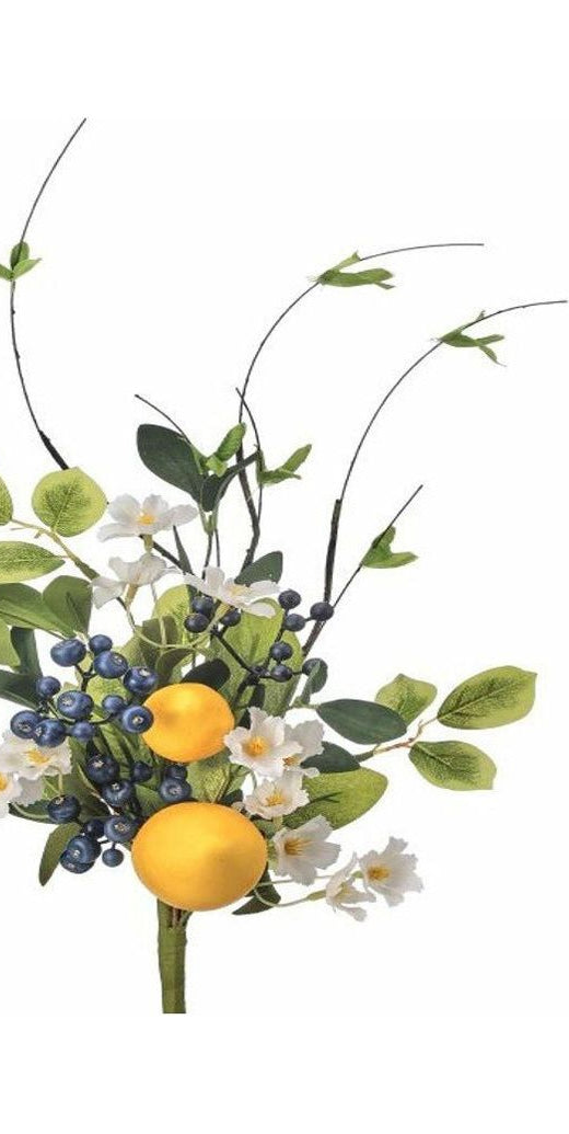 17" Flowering Lemon and Blueberry Pick - Michelle's aDOORable Creations - Sprays and Picks