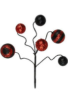 17" Glitter Ball Pick: Red & Black - Michelle's aDOORable Creations - Sprays and Picks
