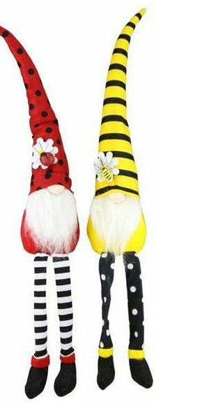 17" Plush Sitting Gnomes: Ladybug and Bee (Asst 2) - Michelle's aDOORable Creations - Gnome
