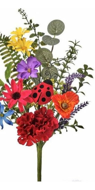 17" Summer Garden Ladybug Pick - Michelle's aDOORable Creations - Sprays and Picks