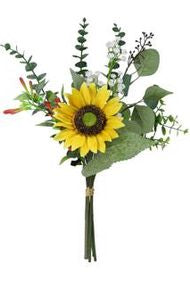 17" Sunflower/Eucalyptus Bouquet - Michelle's aDOORable Creations - Sprays and Picks