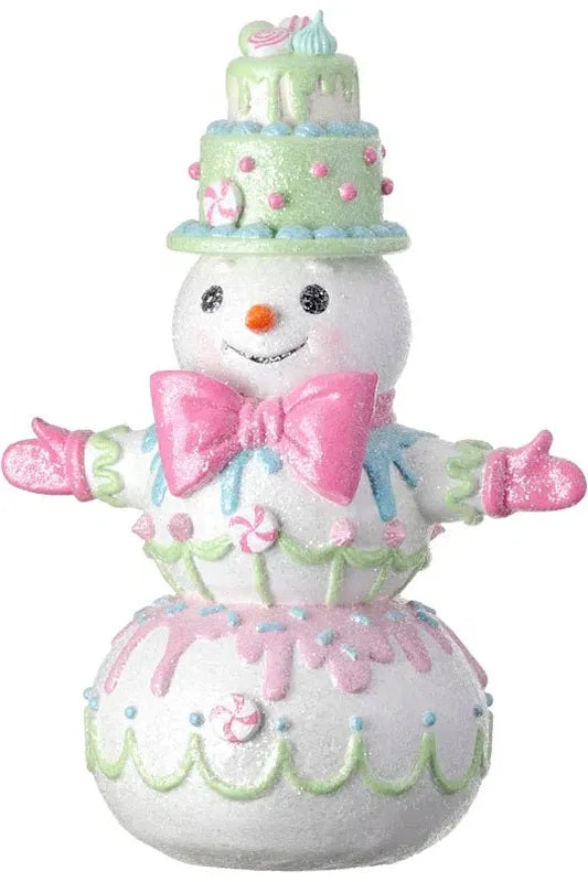 17.5" Glittered Candylicious Snowman Figurine - Michelle's aDOORable Creations - Holiday Ornaments