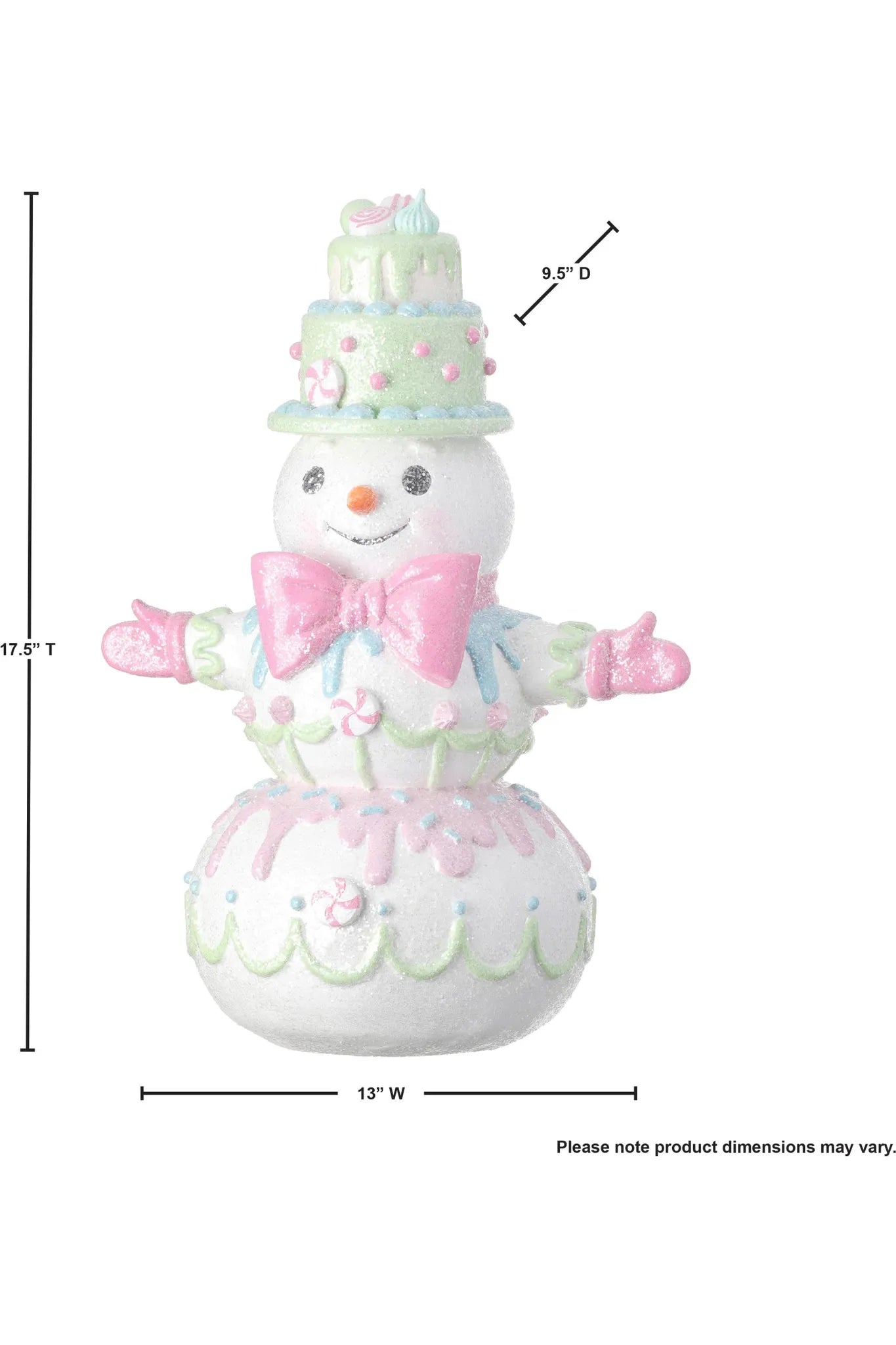 17.5" Glittered Candylicious Snowman Figurine - Michelle's aDOORable Creations - Holiday Ornaments