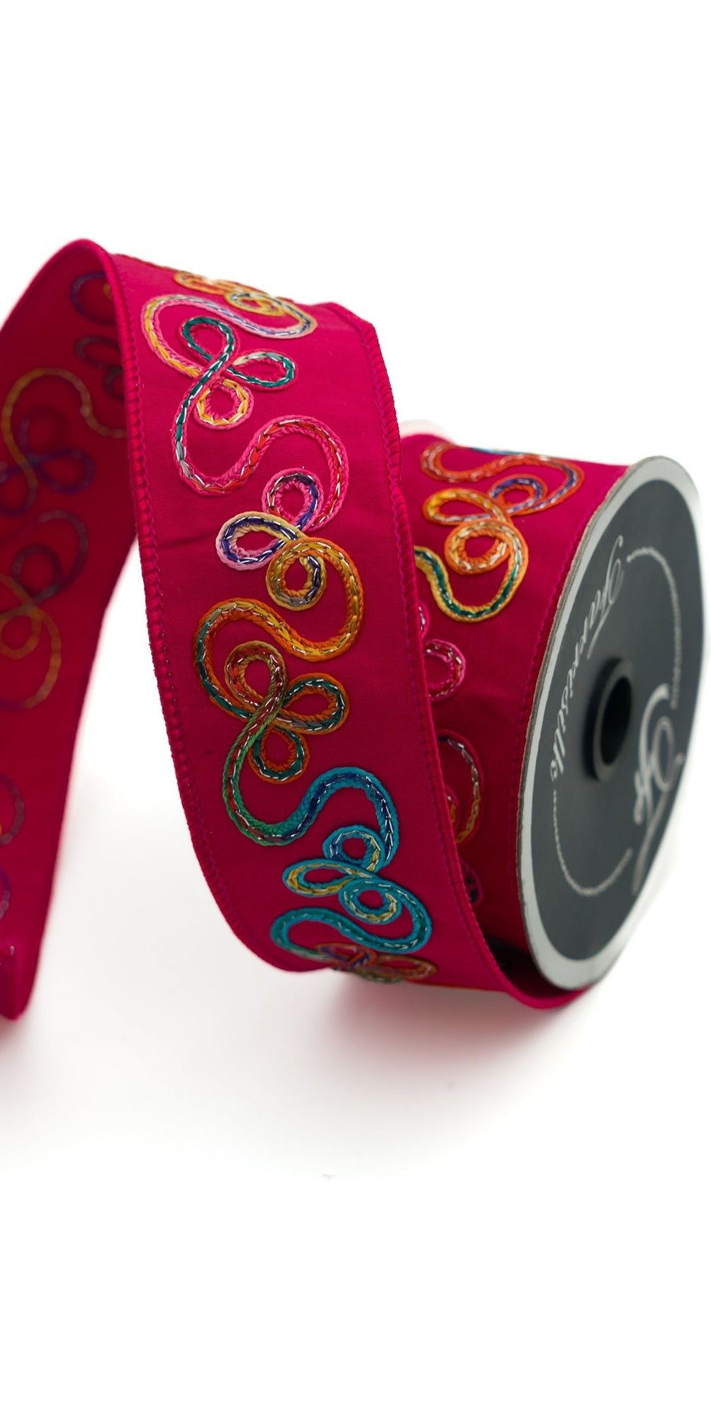 1.75" Whimsy Ribbon: Fuchsia (10 Yards) - Michelle's aDOORable Creations - Wired Edge Ribbon