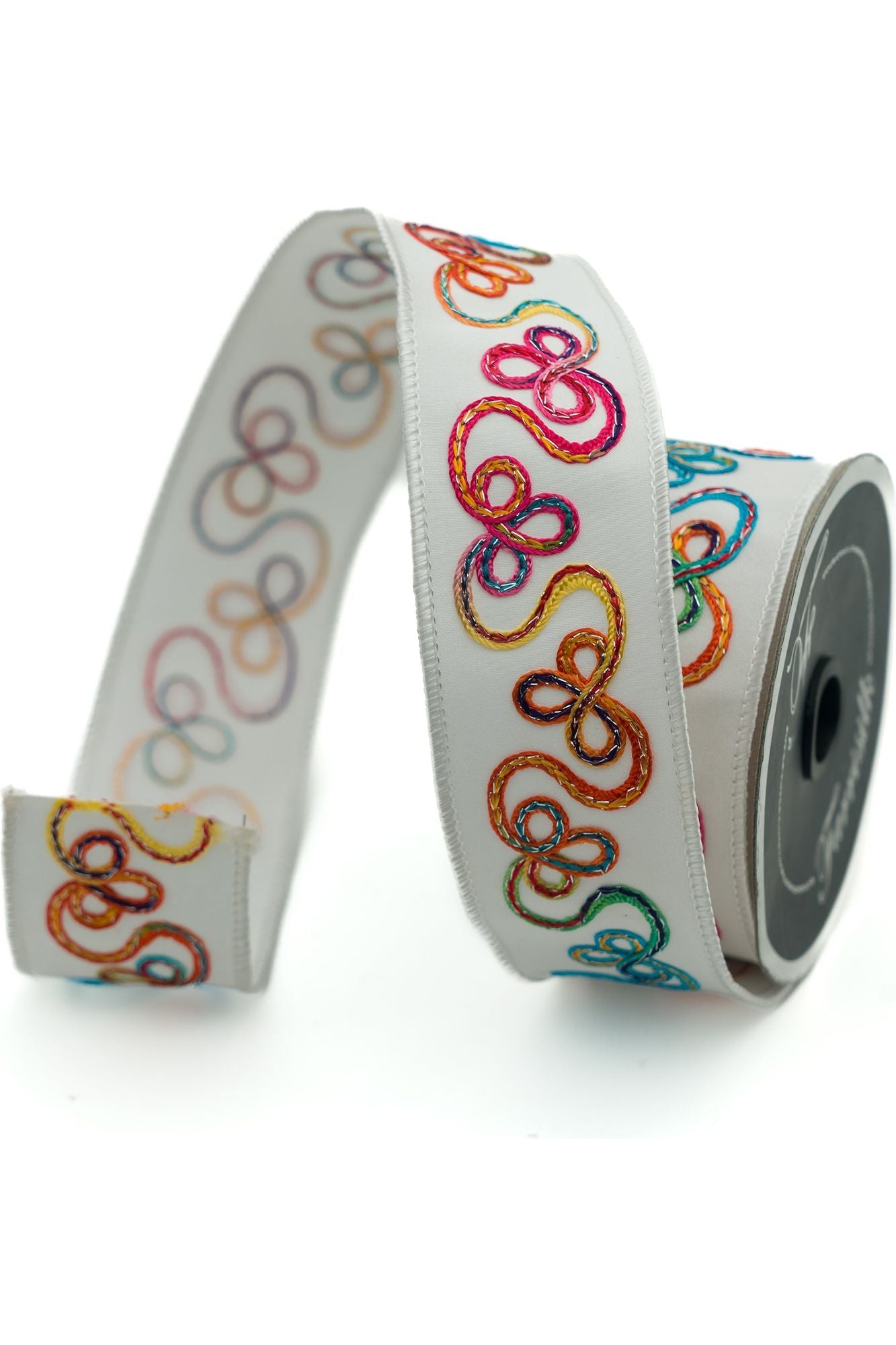 1.75" Whimsy Ribbon: White (10 Yards) - Michelle's aDOORable Creations - Wired Edge Ribbon
