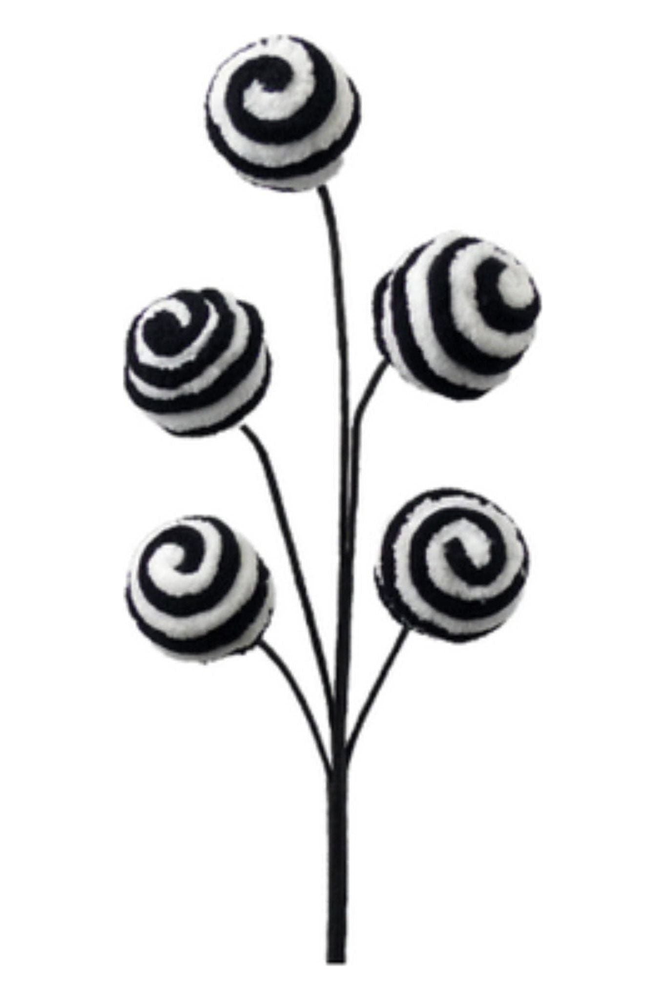 Shop For 18" Black & White Twirl Ball Pick at Michelle's aDOORable Creations