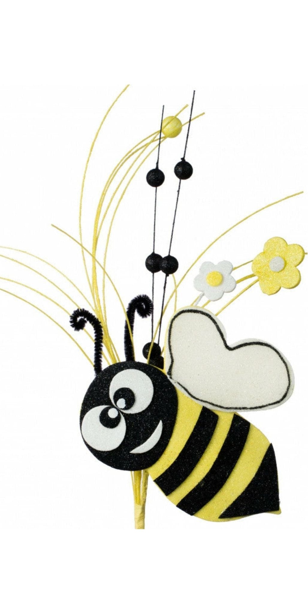 18" Bumble Bee Daisy Pick - Michelle's aDOORable Creations - Sprays and Picks