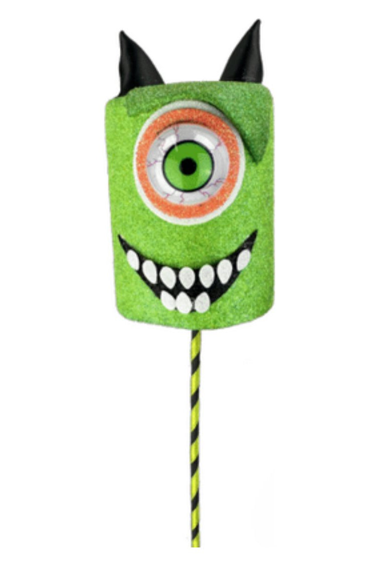 18" Evil Eye Marshmallow Spray: Green - Michelle's aDOORable Creations - Sprays and Picks