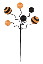 18" Glitter Ball Pick: Black & Orange - Michelle's aDOORable Creations - Sprays and Picks