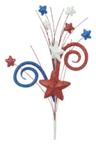 18" Glitter Spiral Star Pick: Red, White and Blue - Michelle's aDOORable Creations - Sprays and Picks