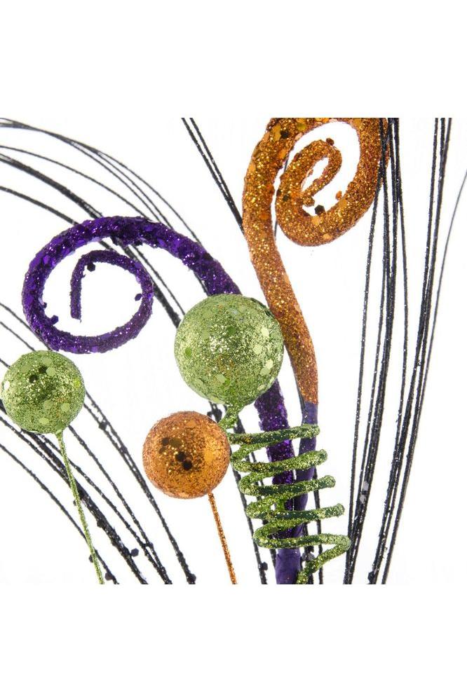 Shop For 18" Halloween Glitter Curly Ball Pick: Orange, Lime Green, Purple at Michelle's aDOORable Creations