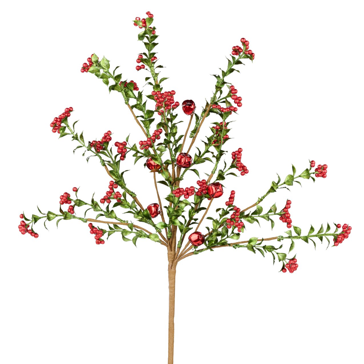 Shop For 18" Jingle Bell Berry Leaf Spray: Red/Green at Michelle's aDOORable Creations