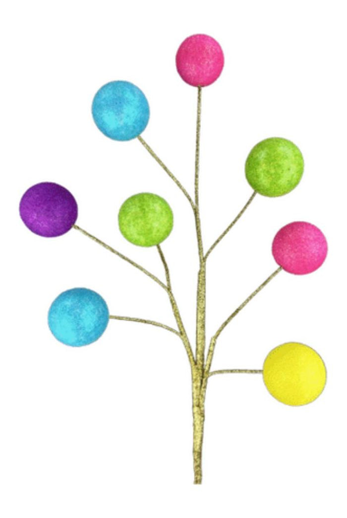 18" Mixed Ball Spray: Bright Multi - Michelle's aDOORable Creations - Sprays and Picks