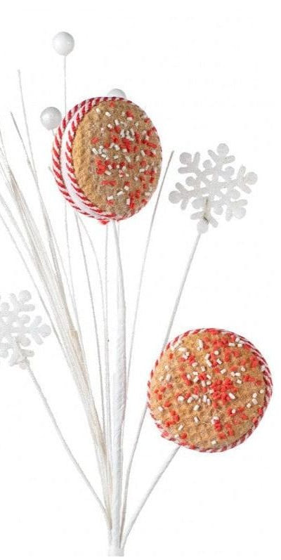 18" Peppermint Macaron Spray - Michelle's aDOORable Creations - Wreath Enhancement