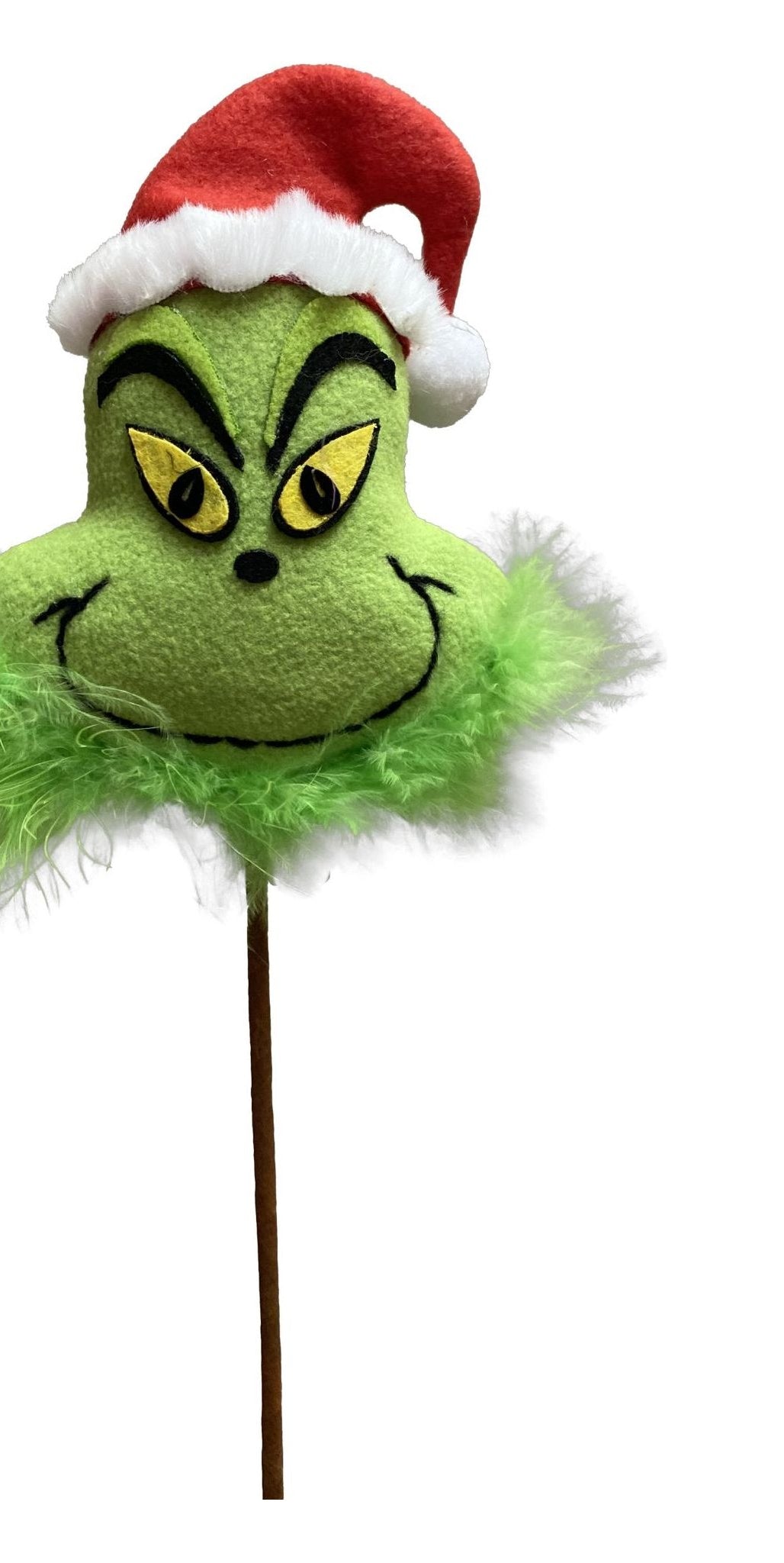 18" Plush Green Monster Head Pick - Michelle's aDOORable Creations - Sprays and Picks