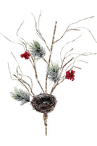 18" Red Berry Pinecone With Cedar Pick - Michelle's aDOORable Creations - Holiday Ornaments