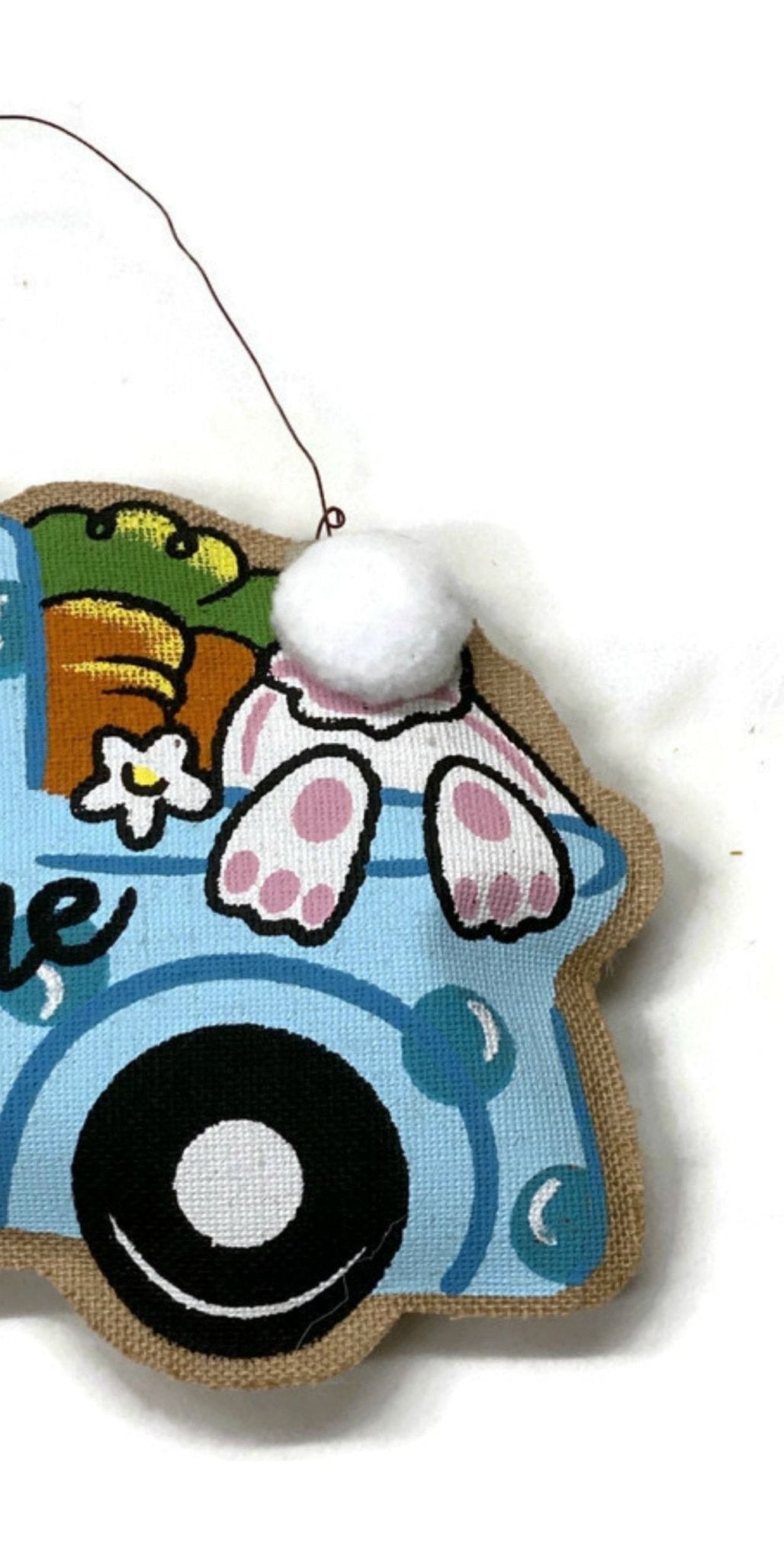18" Welcome Burlap Easter Door Hanger: Blue - Michelle's aDOORable Creations - Door Hanger