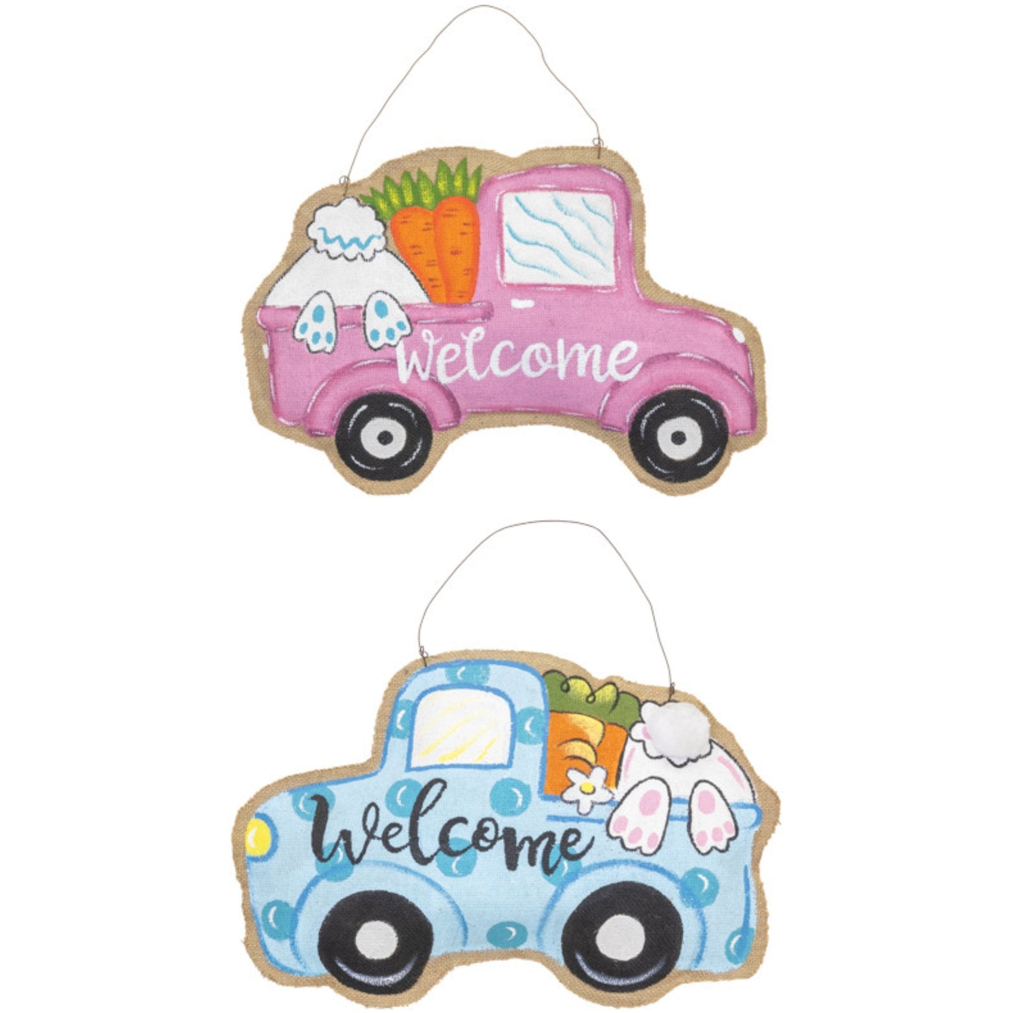 Shop For 18" Welcome Burlap Easter Door Hanger: Pink at Michelle's aDOORable Creations