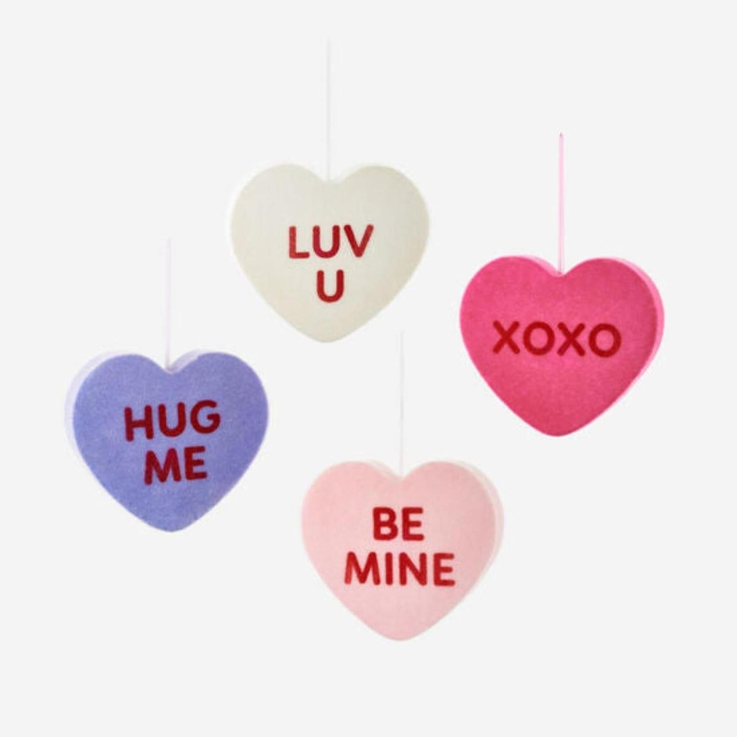 180 Degrees 12" Flocked Conversation Hearts (Assorted)